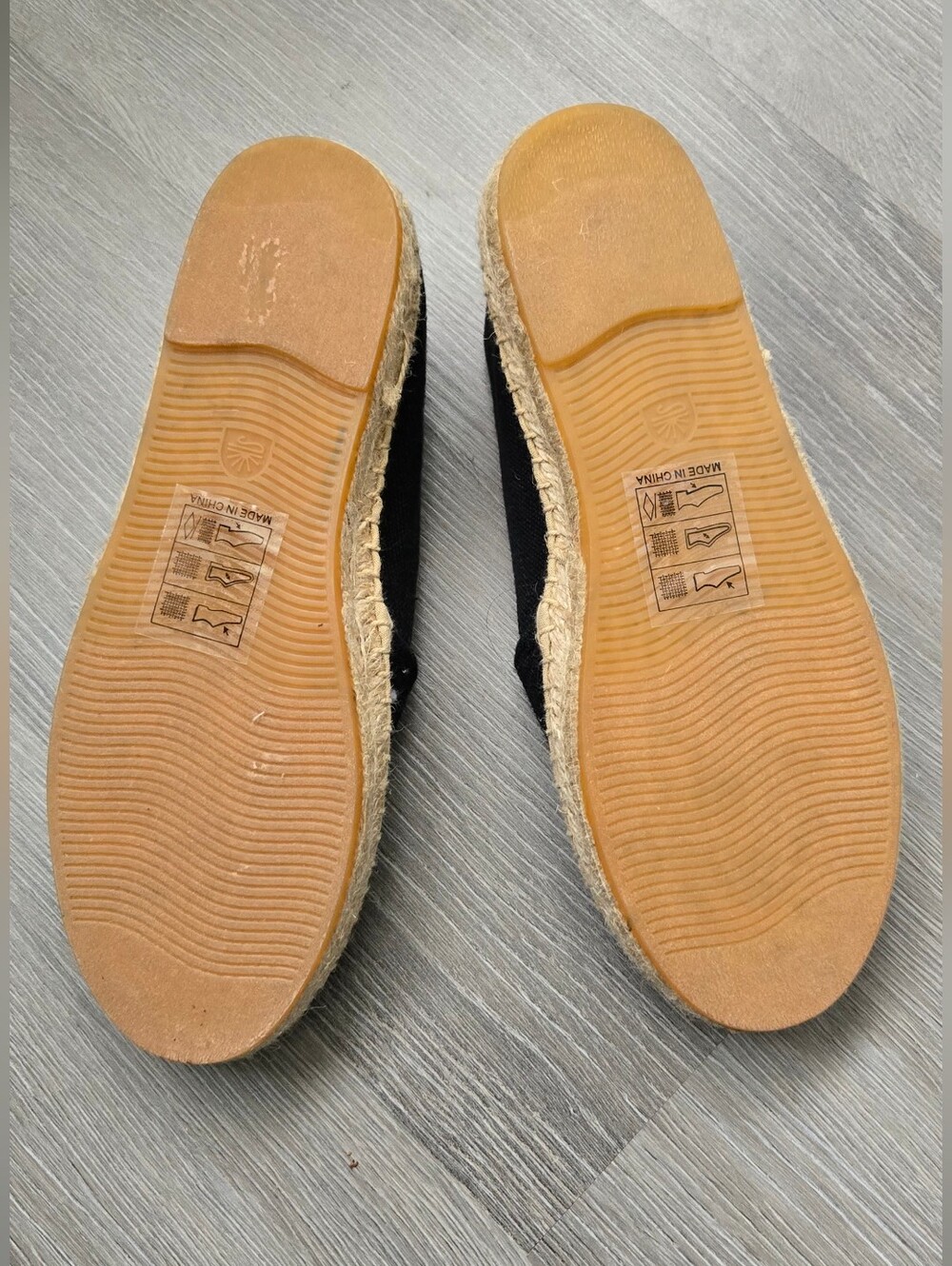 Women's Black Canvas Espadrille Slip-Ons - Picture 4 of 6